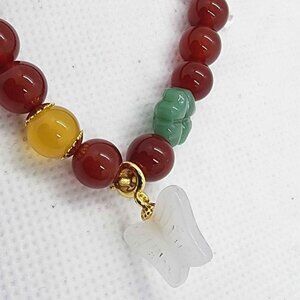 Brand NEW   Multi Color Agate With Butterfly Shape Bracelet